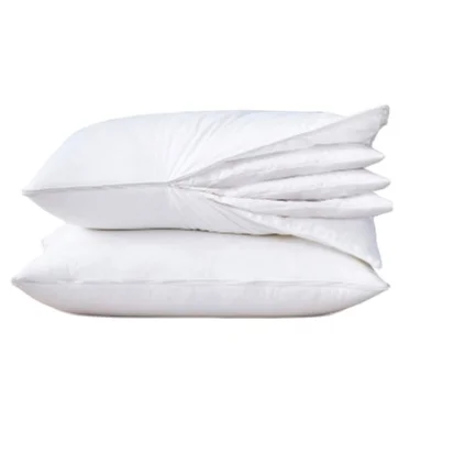 New Cheap Fluffy Skin Friendly Soft Three Layers White Hotel Goose Down Feather Neck Adjustable Pillow With Zipper