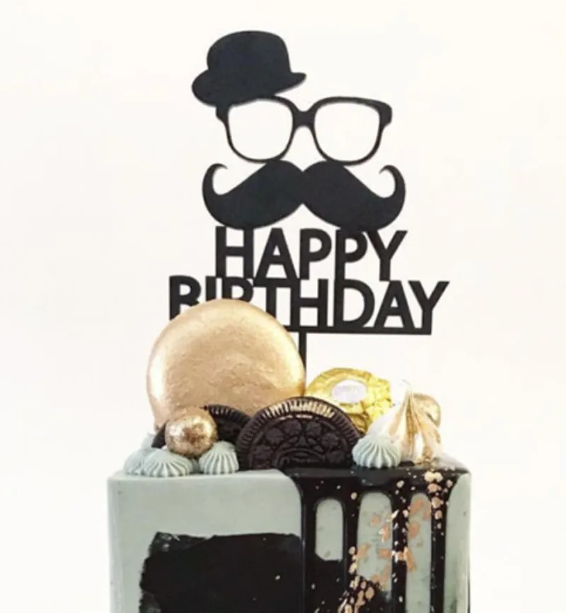 Father's Day Hat And Mustache Cake