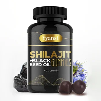 Private Label 600 Mg Pure Himalayan Shilajit Extract Gummies Healthy Skin & Hair Support Joint Health Boost Immunity