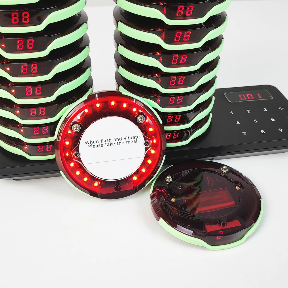Jiantao Disc Waterproof Wireless Calling System Buzzer Vibration Pager for Restaurant Cafe