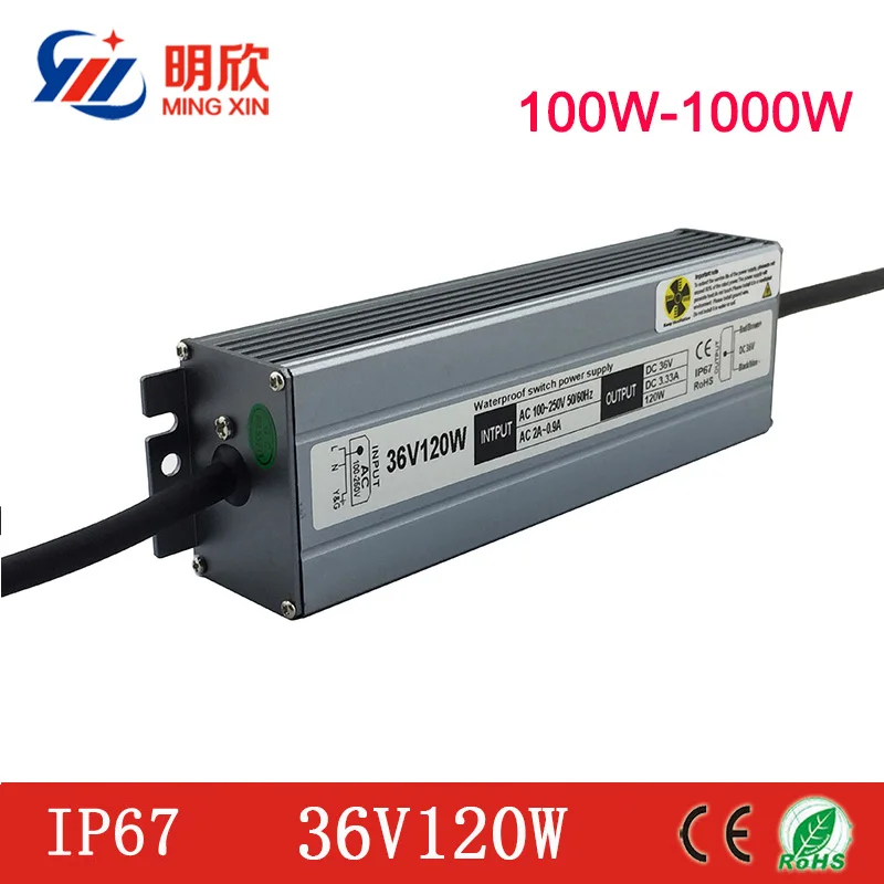 Oem 110v 230v Ac To Dc 12v 24v 36v 48v Led Power Supply Ip67 120w ...