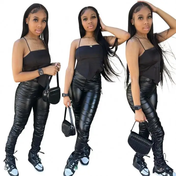 Fall 2022 Ruffle Pants Black Trousers 