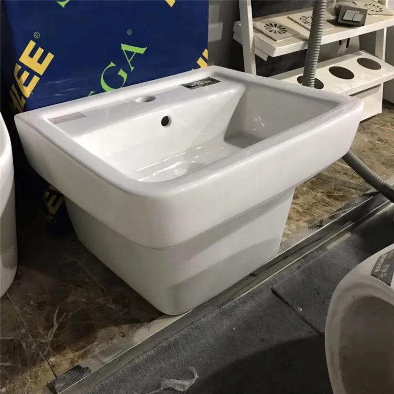 High Quality Sink Square White Ceramic Bathroom Sinks Wall Hung Basin Washbasin For Sale