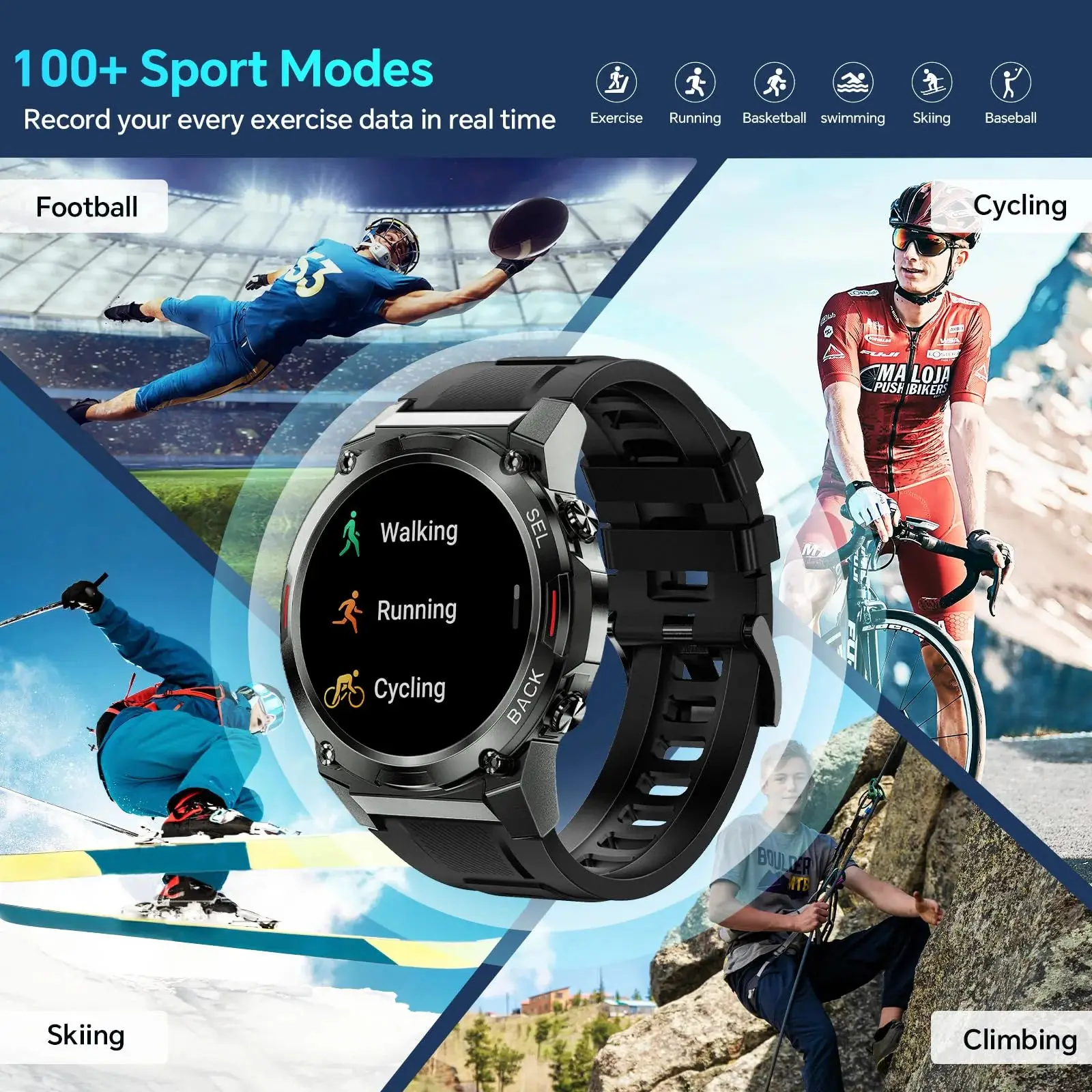 Oukitel BT50 IP68 Watch AMOLED Smart Watch with Health Tracking