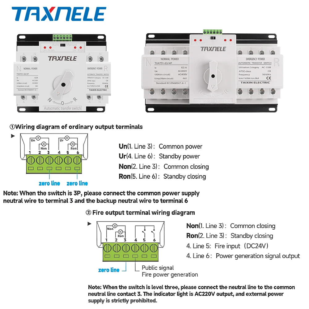 ATS G2R 4P 63A 400V Dual Power Automatische