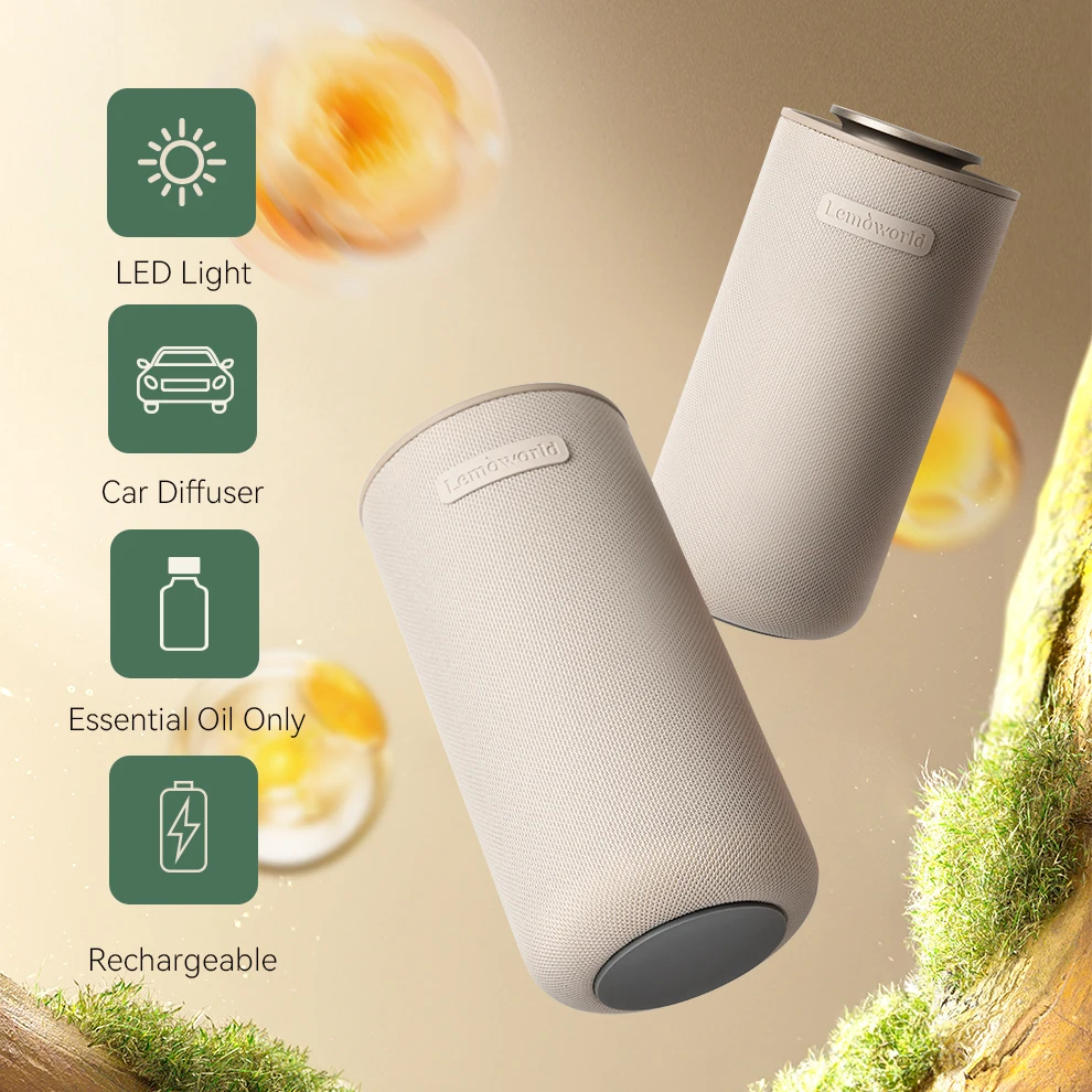 2024 Ama-zon Hot Sell White LED Light Eco Friendly 2000 MAh USB Timer Fragrance Oil Air Humidifier Air Freshener Car Diffuser