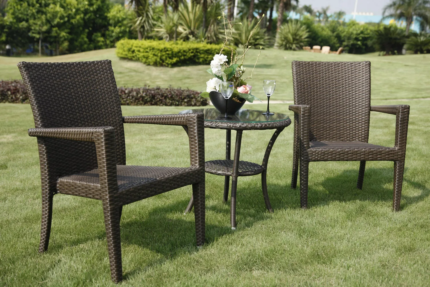 Wicker Hotel Table And Chairs Garden Pe Rattan Coffee Bristol Set