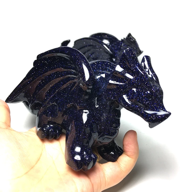 水晶工艺品天然蓝砂岩魔幻水晶飞龙