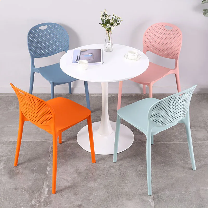 Stackable Hole Back Polypropylene Plastic Dining Chair Restaurant Pp