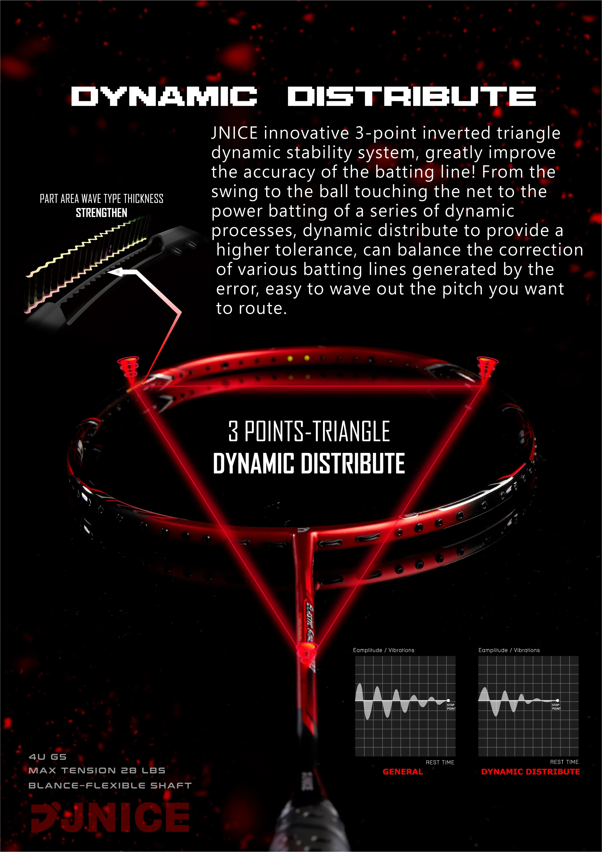JNICE ELASTIC FORCE 8000 популярная ракетка для бадминтона производства