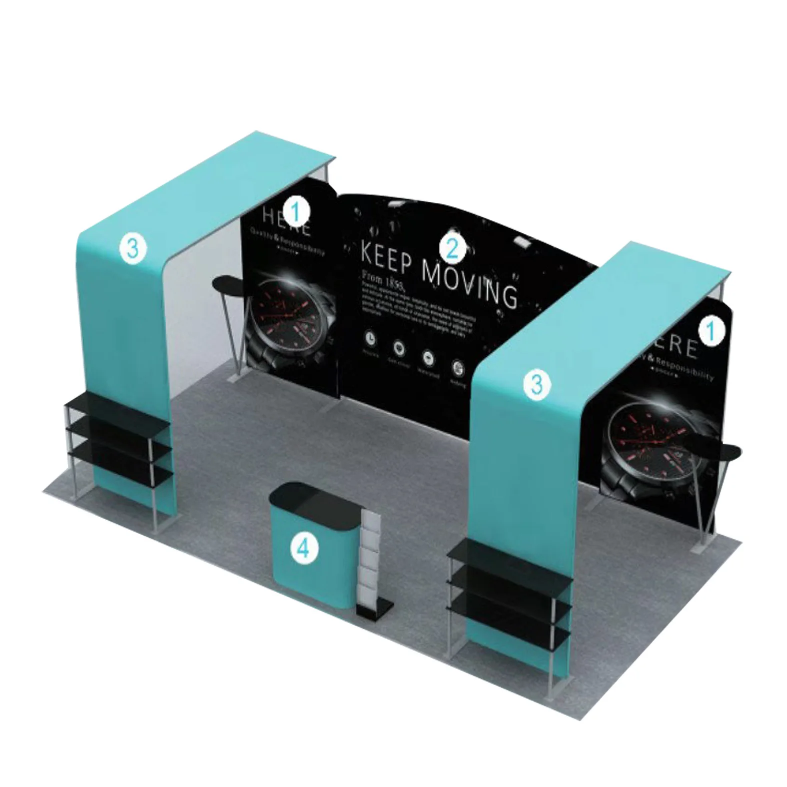 Outdoor Trade Show Equipment Standard Exhibition Booth with Durable Fabric Display