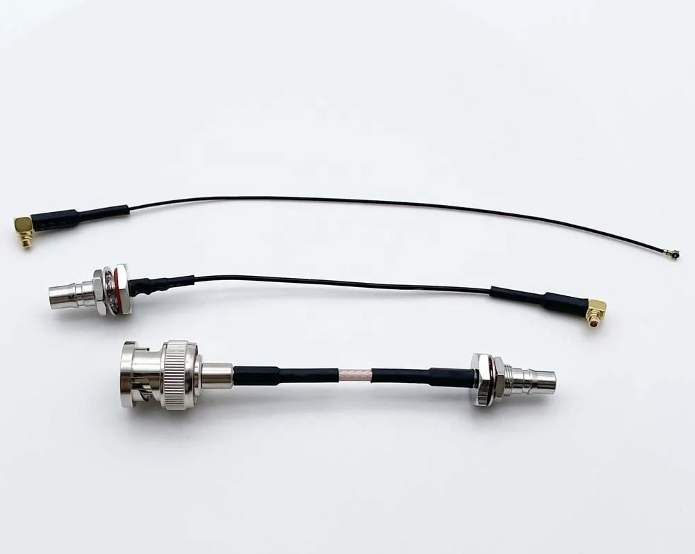 2 Câbles Adaptateurs BNC Mâle Vers SMC Femelle - RG316, 50 Ohm, 15cm, Plaqué Or, Faible Perte, Pour Antennes