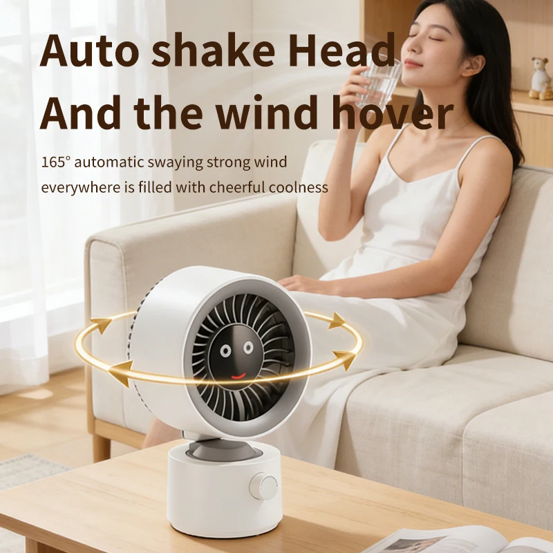 Air Circulating Desk Fan for Bedroom Home Office 100 Speed Settings Mini Portable Table Cooling Fan for Household Room Kitchen