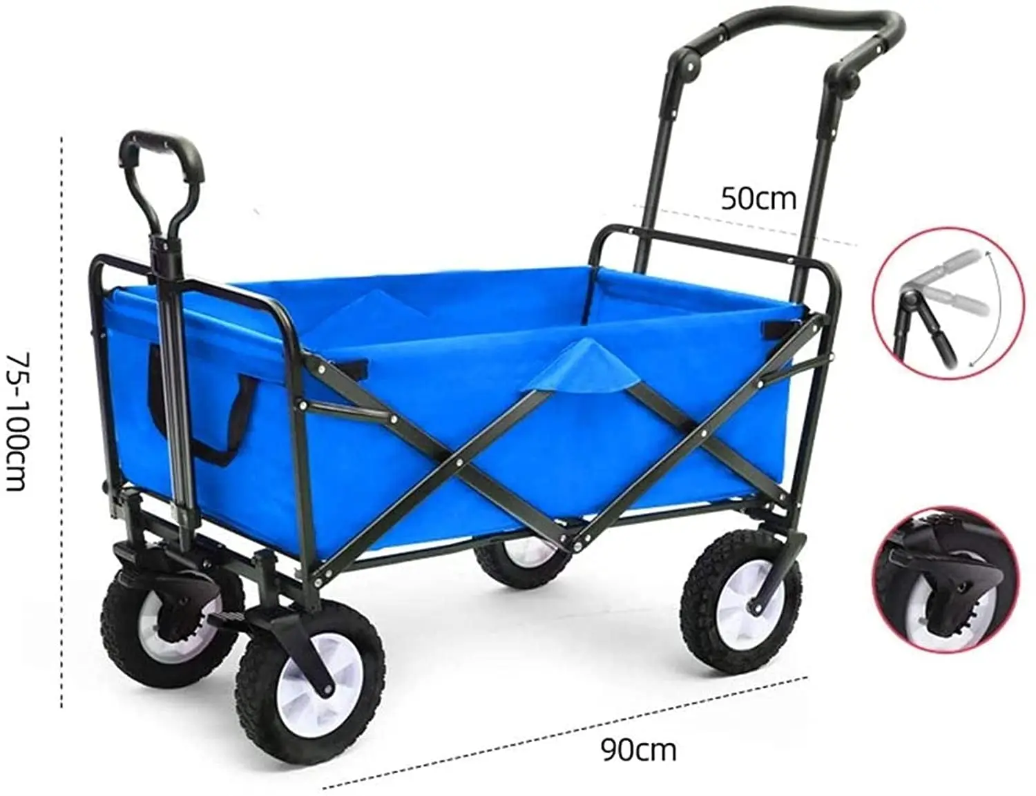 Collapsible Folding Utility Push Pull Wagon Cart Outdoor Garden Wagon ...