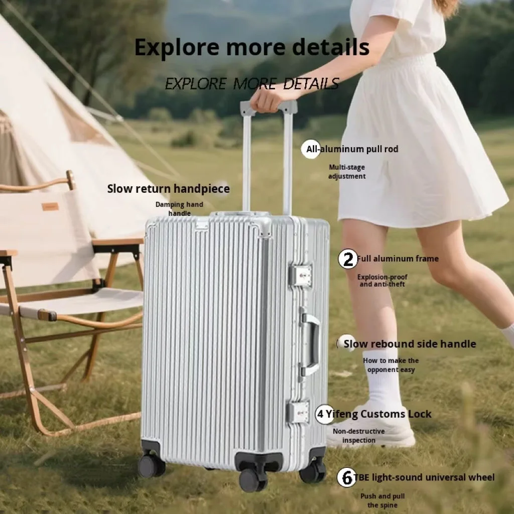 29 Inch Aluminum Frame Travel Case Universal Wheel Trolley with TSA Password Lock for Business Trip
