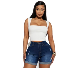 Under Lulu Custom Women's Tank Tops Ribbed Top - Black  Corset Tops for Women