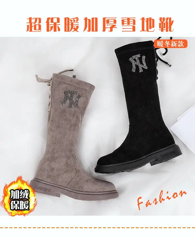 
 Горячая Распродажа, зимние теплые детские высокие сапоги до бедра  