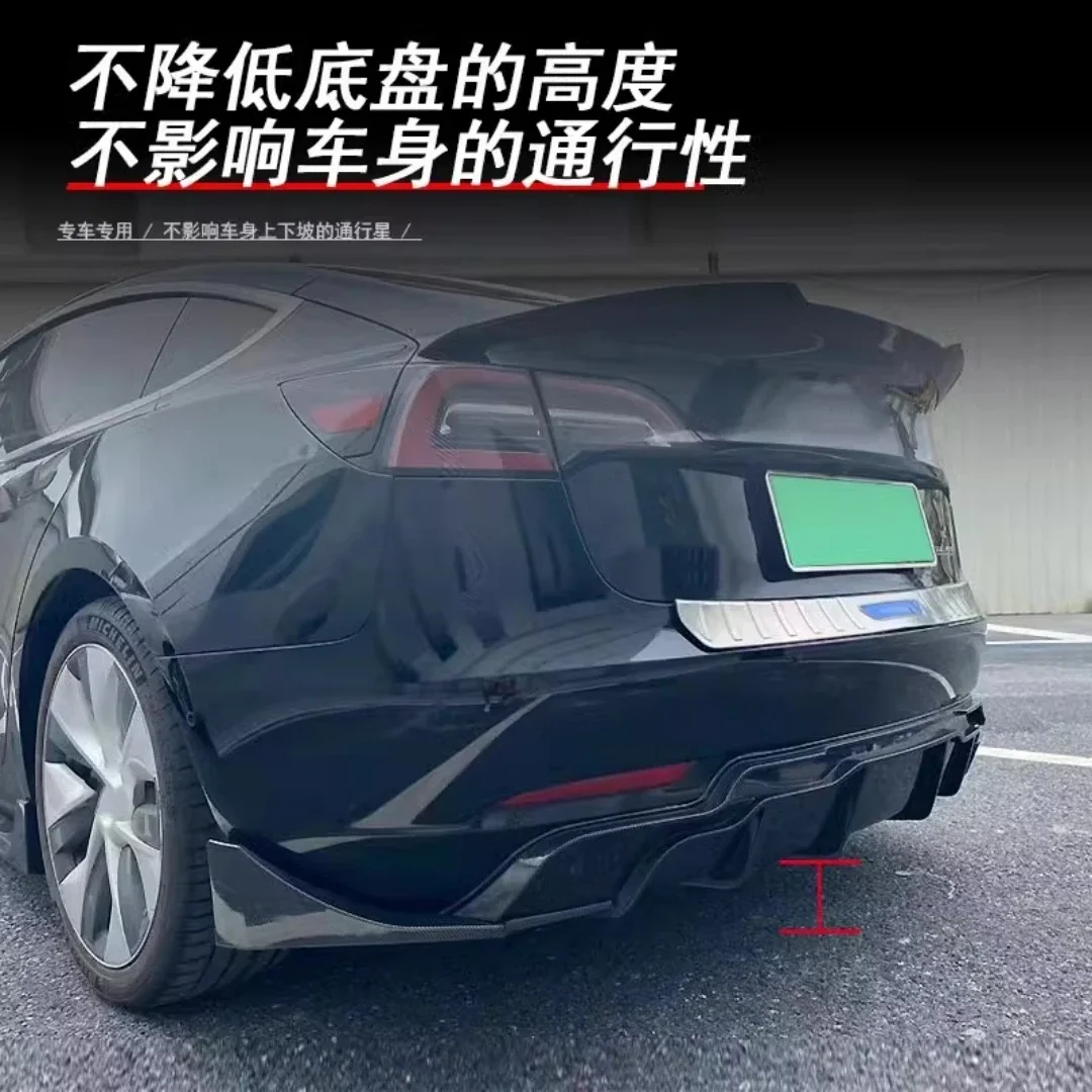 Model 3 Rear Lip Carbon Fiber Body Kit Front Rear Lip Side Skirt Assembly For Tesla ...