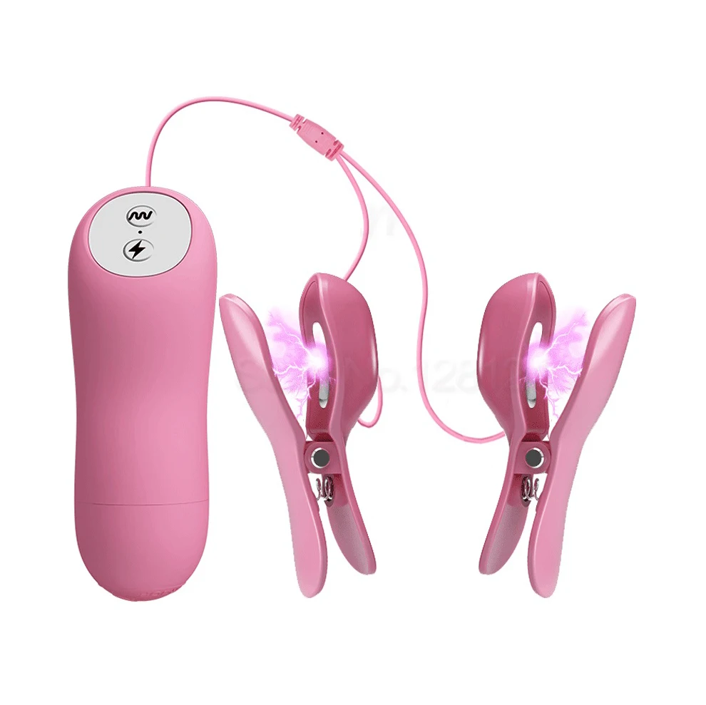 Source New Electric Shock Nipple Vibrator Vibrating Nipple Clamps Breast Massage Labia Clitoris Pussy Clip Vibrators Sex Toys For Women on m.alibaba
