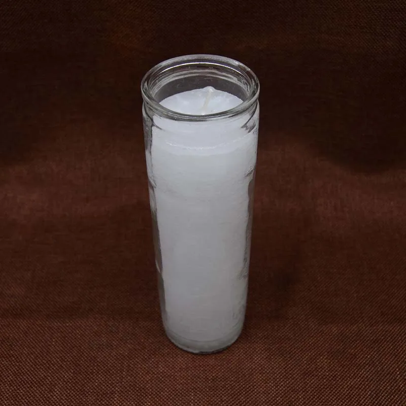 Custom Assorted White Glass 7 Day Religious Candles for Catholic Prayer
