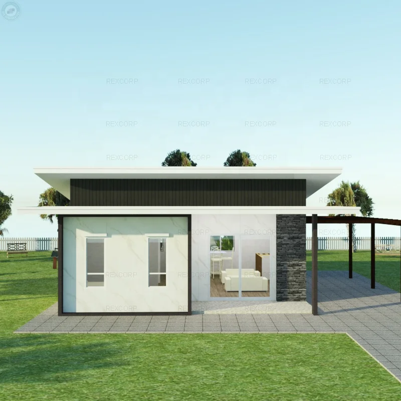 Modular Prefab Steel Structure House Hurricane Proof Prefab Houses Prefabricated Home with Car Porch