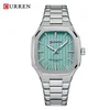 3 Silver Case Cyan Dial