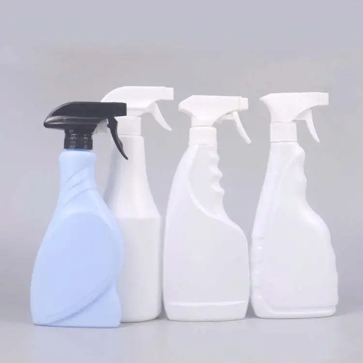Chemical Resistant Refillable Empty Container 500ml Opaque White HDPE Plastic Spray Bottle for Home Use