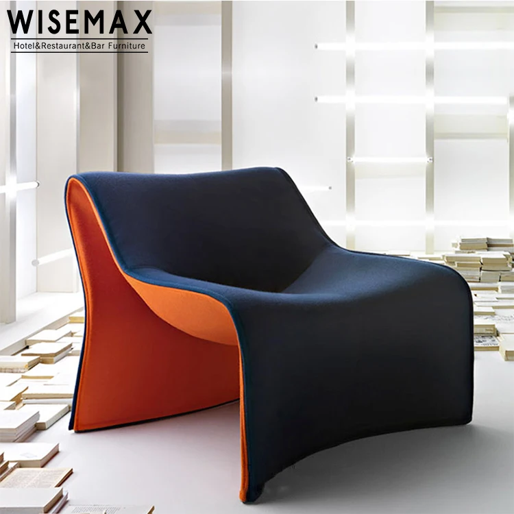 Creative Modern Style FRP Frame and Velvet Fabric Lounge Chair Hotel Lobby Meeting Room Living Room Furniture