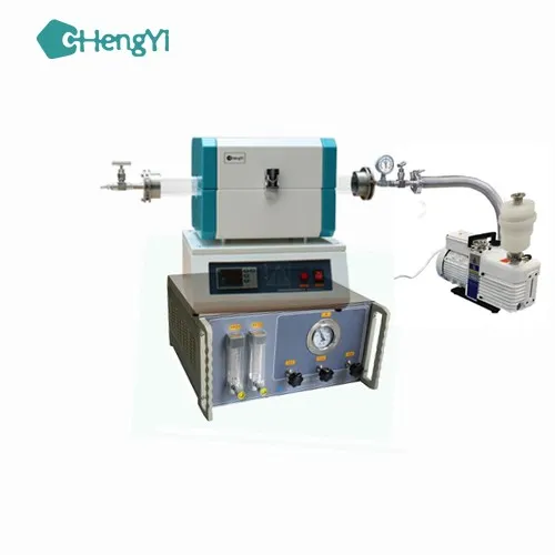Mini CVD Tube Furnace with Channel Gas Mixer, Vacuum Pump, and Vacuum  Gauge