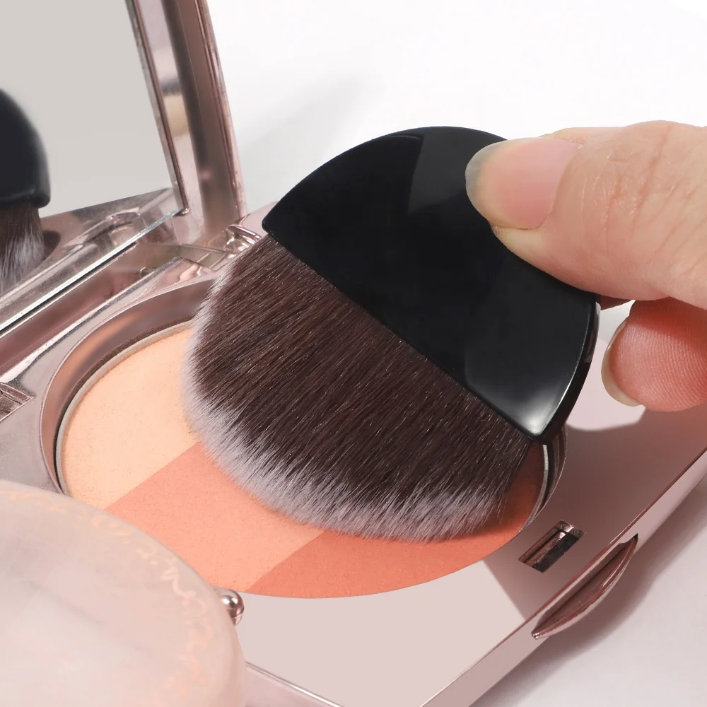 High Quality Cosmetic Powder Blush Synthetic Hair Fluffy Travel Your Own Logo Mini Black Eco Friendly Small Makeup Brush