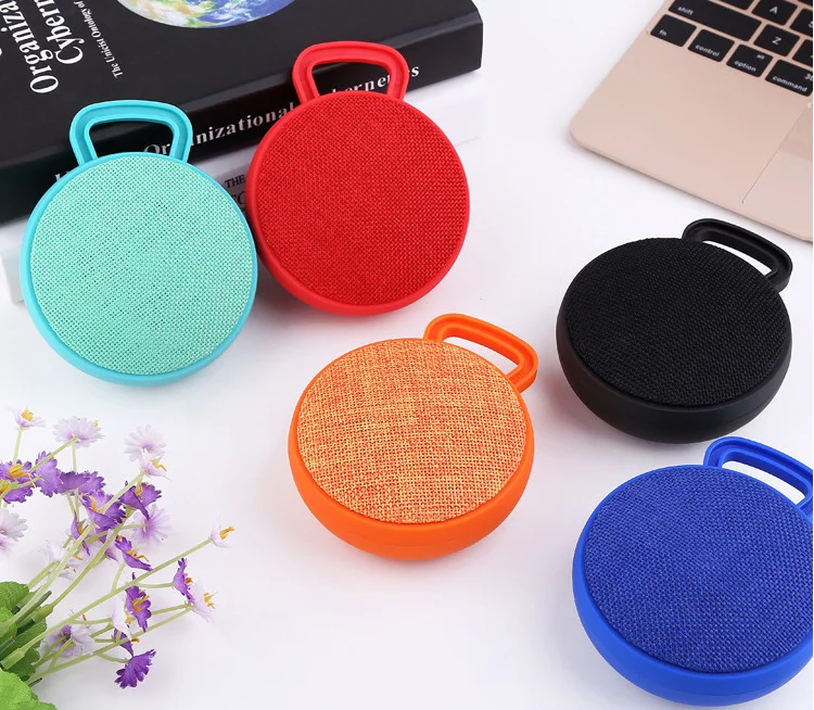 fabric outdoor BT speaker portable small speaker Classic wireless audio outdoor hand-held hands-free phone BT speaker round Q10 - ANKUX.COM