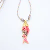 Pink small fish necklace