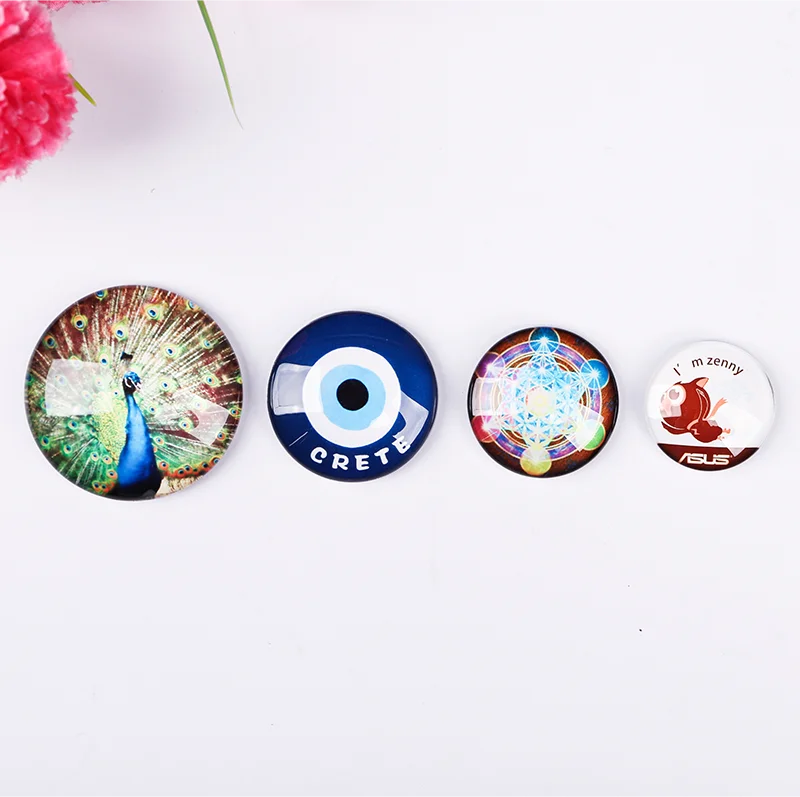 product round shape custom crystal glass creative refrigerator stickers wholesale price magnet for home decoration-40