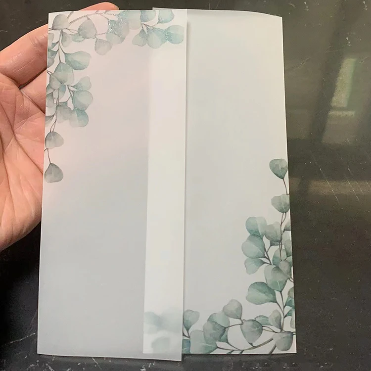 Wholesale Custom Translucent Tracing Paper Vellum Paper Wedding Invitation Card
