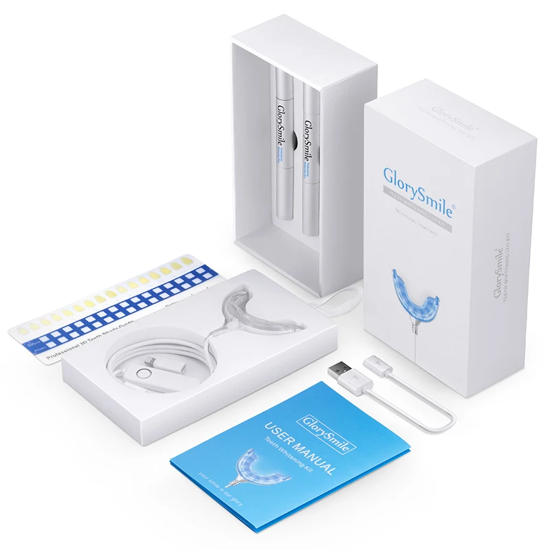 Wholesale Home Teeth Whitener Smartphone USB Led Light Kits Private Logo Teeth Whitening Kit at Home