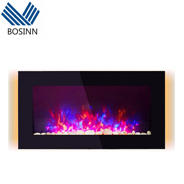 Electric Fireplace Insert with Fire Crackling Sound Remote Control Fire RGB Color Change Flame Humidifier Fireplace