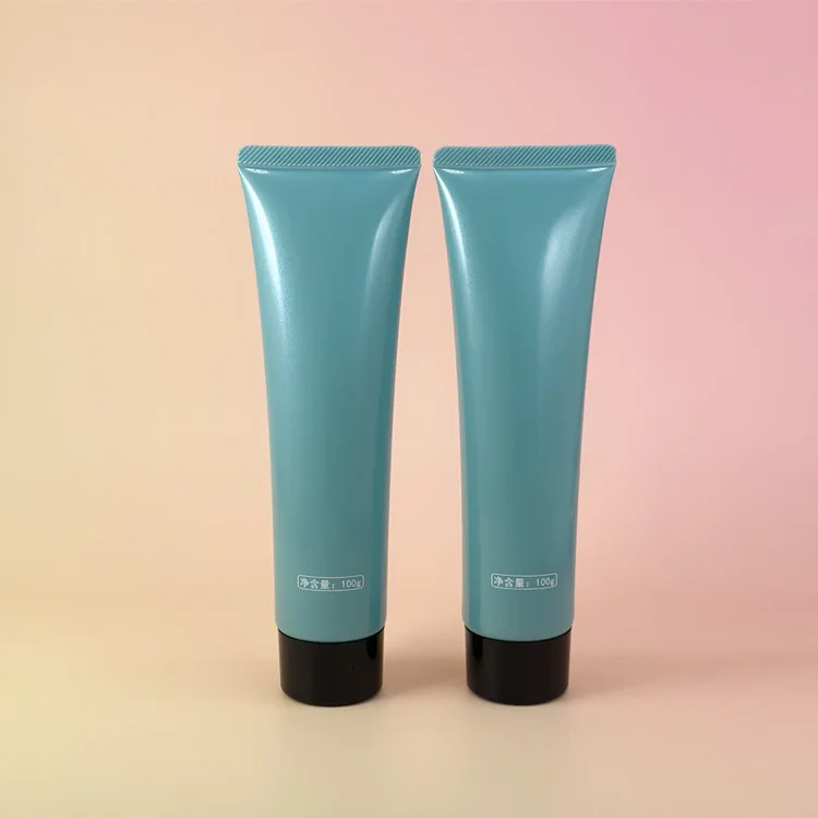 Custom Logo 100ml Green Soft Squeeze Tube PE Plastic Packaging Skin Care Flat Face Eye Cream Shampoo Lotion Sunscreen Chocolate