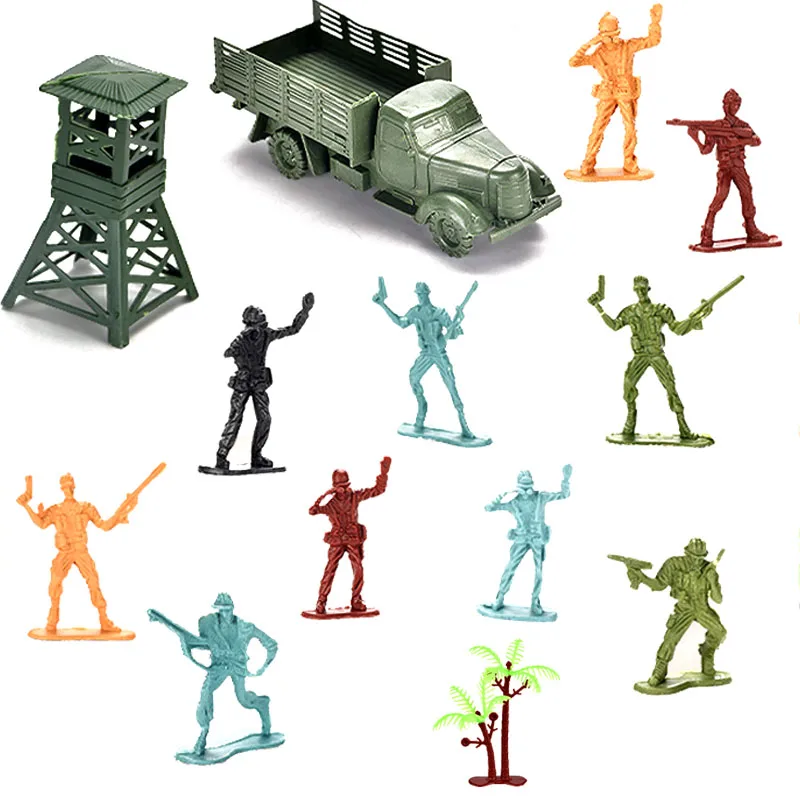 307pcs /1 Set Mini Toy Soldiers Army Toys For Boys  Soldier Set Sand Table Model 