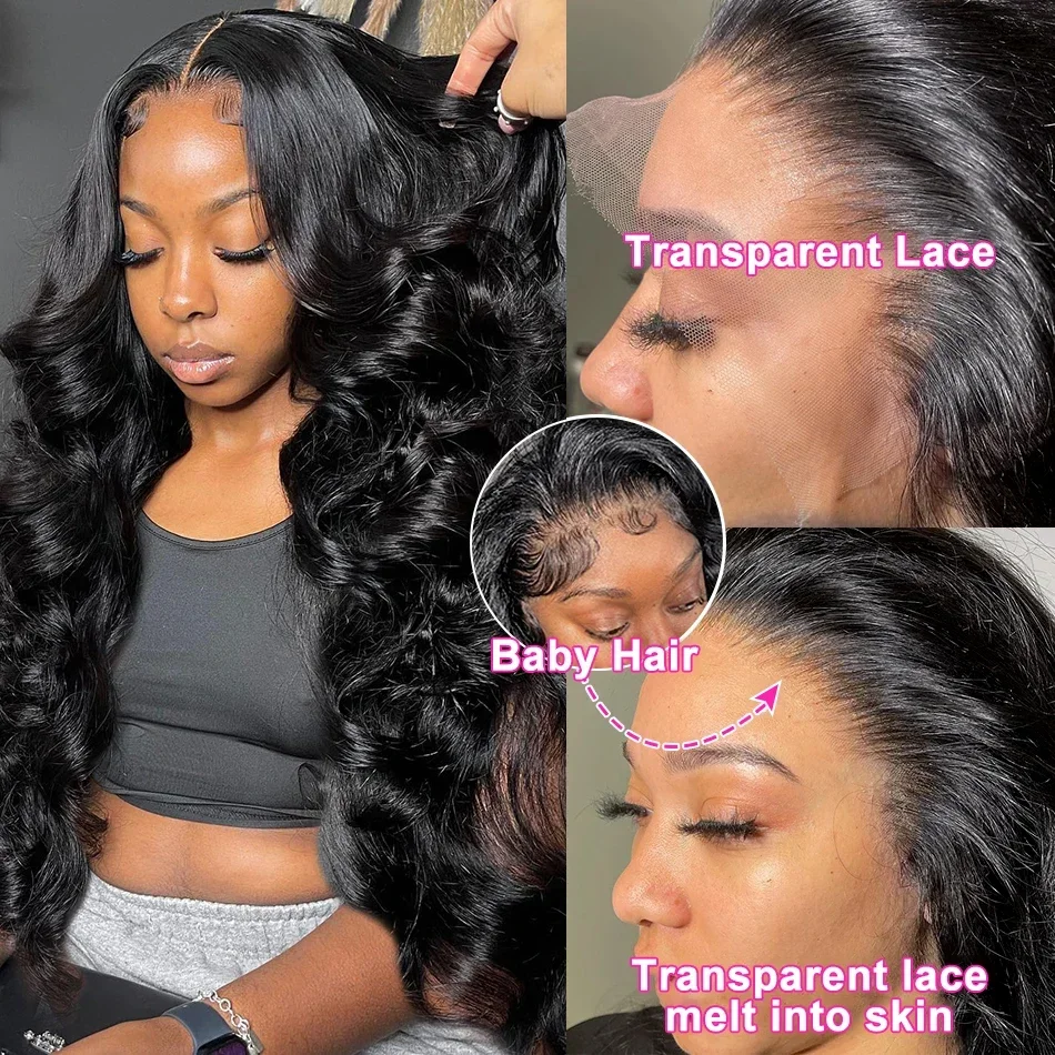 Parrucche per capelli umani con pizzo frontale a onda del corpo da 30 pollici Parrucca con chiusura in pizzo brasiliano Parrucche frontali in pizzo per donne_voghion.com