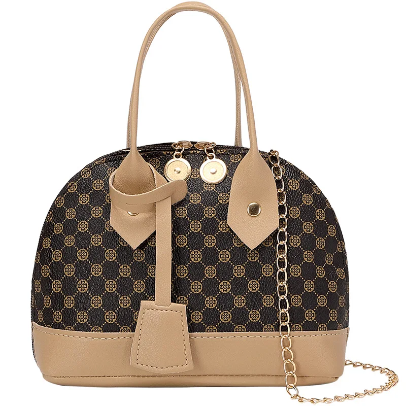 2023Contrast Color Shell Shape Shoulder Bag Ladies Messenger Crossbody Bags With Double Zippers Small Women Handbag Tote Bags