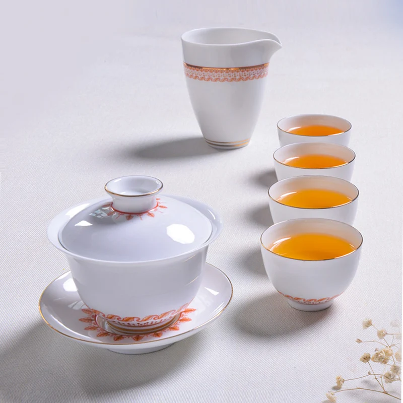 Wholesale Handmade Hand-painted White Porcelain Tea Set Chinese Porcelain Ceramic Tea Set