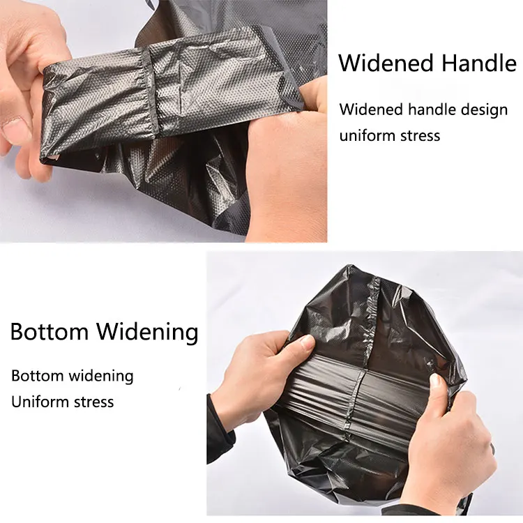 Black garbage bags household thickened portable vest style medium and large  kitchen disposable garbage bags wholesale plastic bags