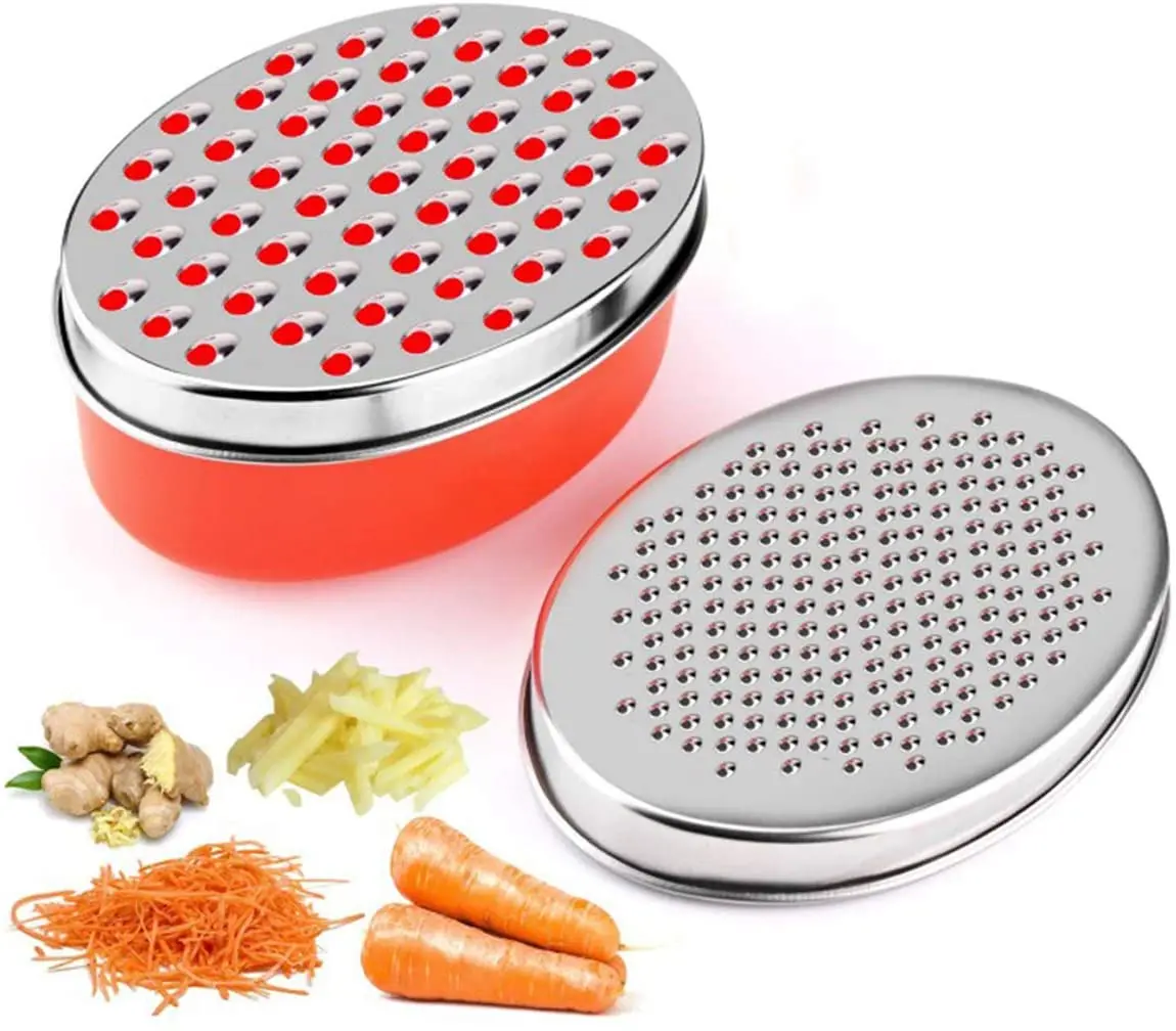 Cheese Grater Easy Clean Kitchen Oval Box Stainless Steel Slicer Container  Fruits Multifunctional Vegetables Practical Quick New