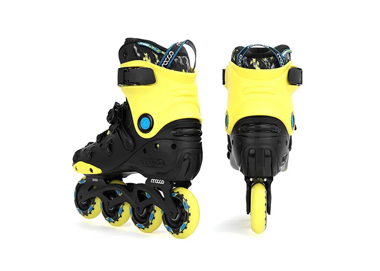 MACCO inline professional roller skate sport shoes for adult  HR1-yellow and black gear suit