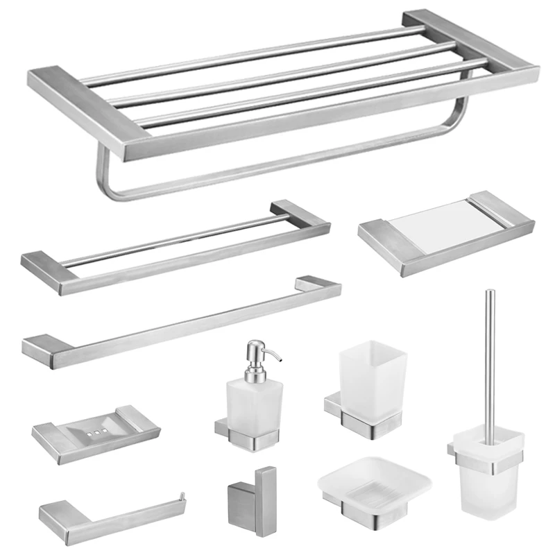 luxury Bathroom Shelf bathroom accessories set Stainless Steel  towel rack corner shelf bathroom accessories