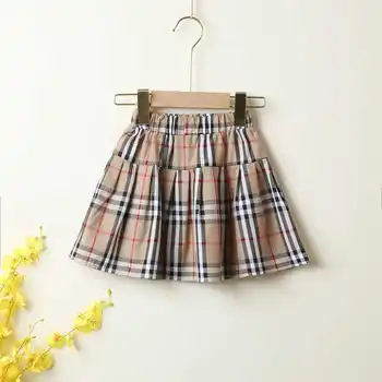2022 New Girls Clothing Kids Summer Plaid Printed Pleated Skirts Girl's Classical School Uniform Dance Skirt