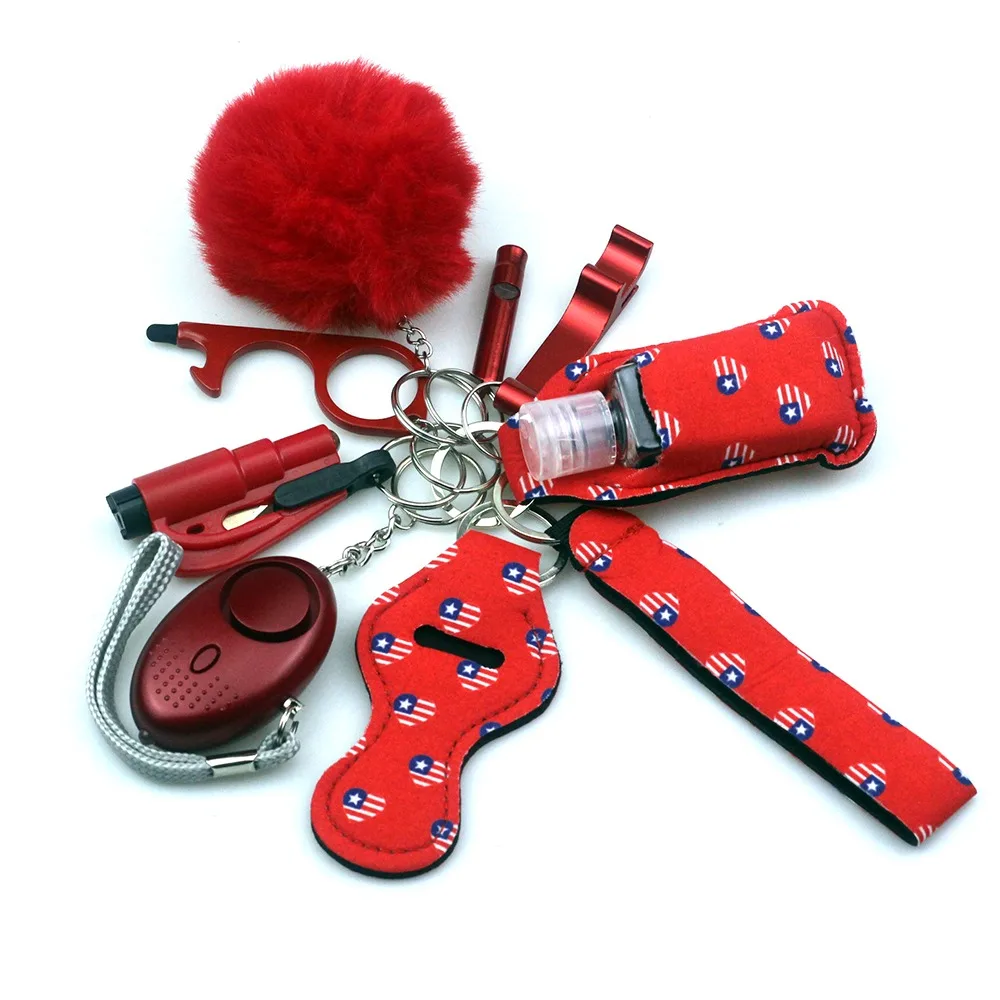Personal Alarm Keychain 130db For Self Defense Keychain Set Wholesale Women's Safety Key Chain