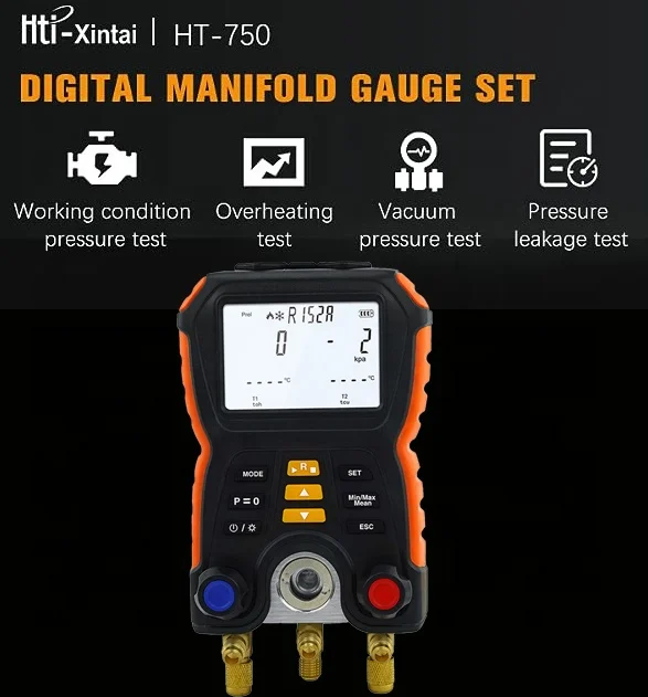 Refrigeration Vacuum Text Manifold Gauge Set Testo Digitalni Manometri Freon R410a R22 R134a R404a