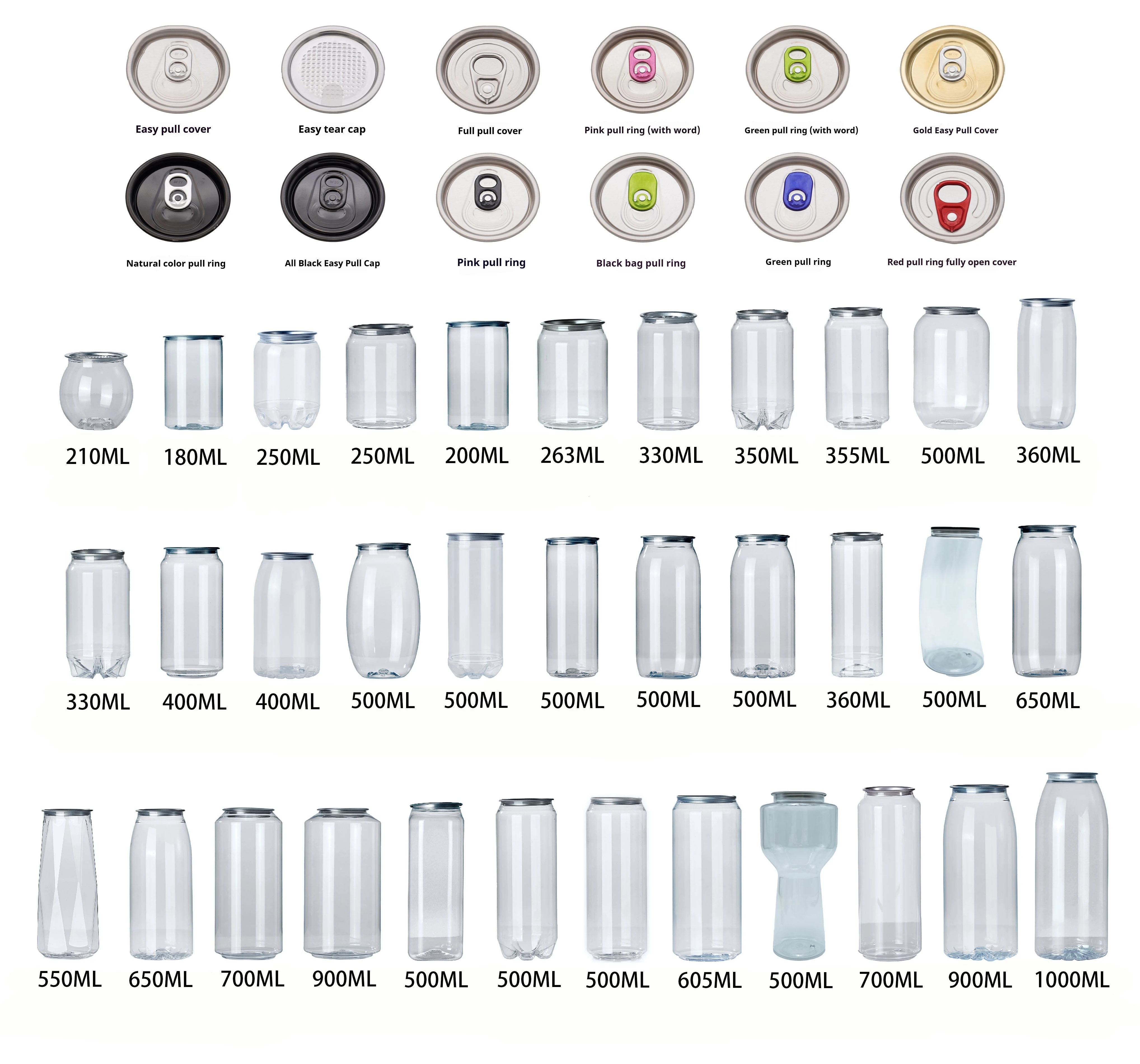 Alibaba.com: 500ml PET plastic cans with logo, transparent soda ...
