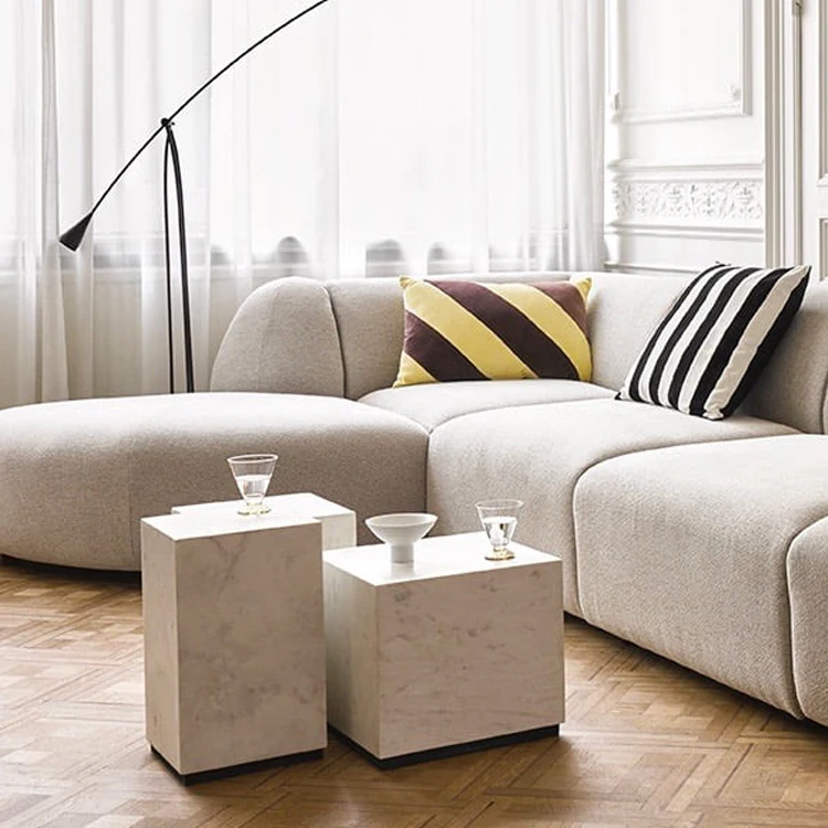 Maison Du Monde Tavolino Da Salotto Bianco Effetto Marmo Con Piano